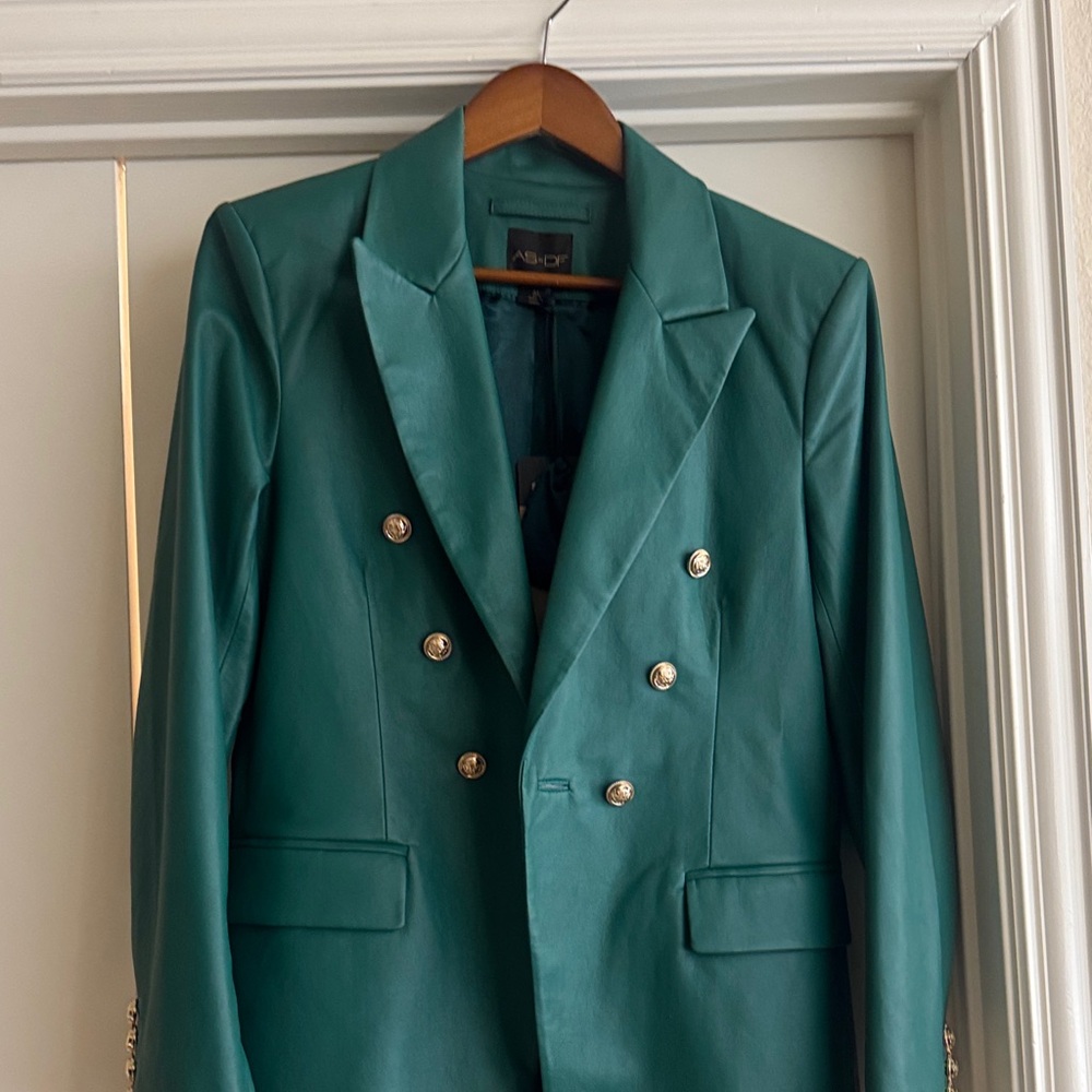 ASOS Green Leather Jacket for Women